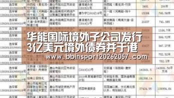 华能国际境外子公司发行3亿美元境外债券并于港交所上市“BBIN官网”(图1) BBIN官网